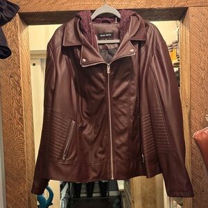 Black Rivet Women's Rich Burgundy Leather Jacket